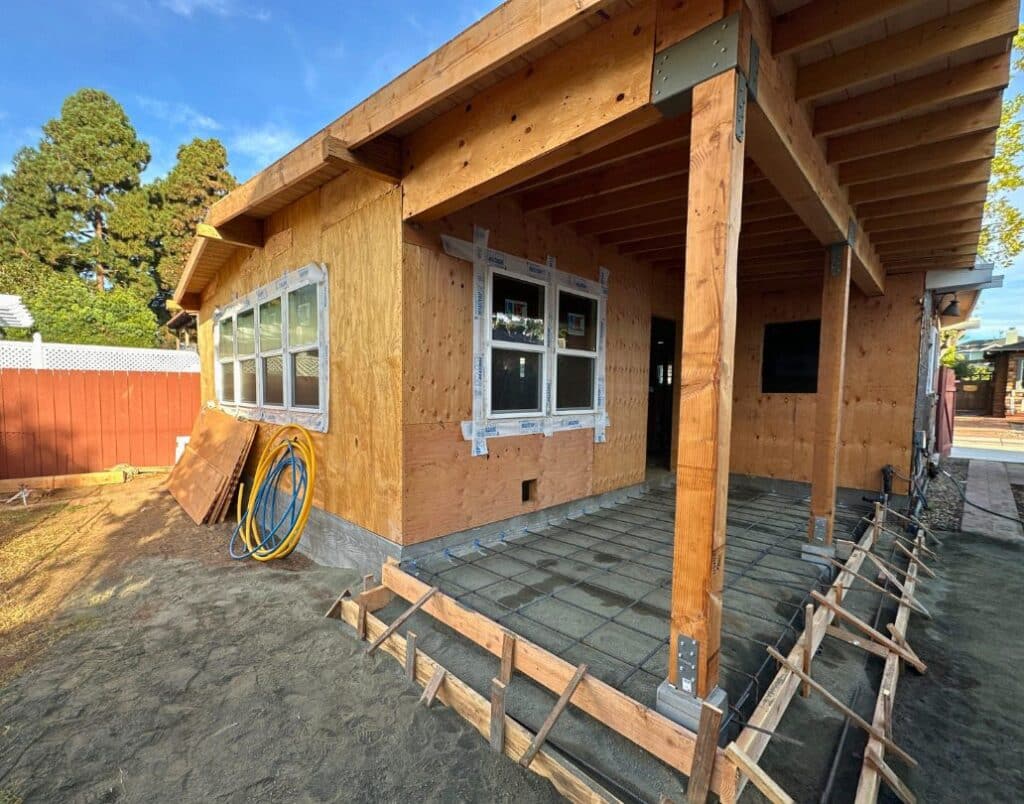 Side view of an attached Accessory Dwelling Unit with a seamless design.