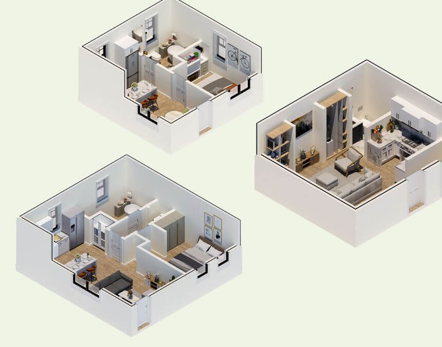 Customizable casita floor plans 3D layout options