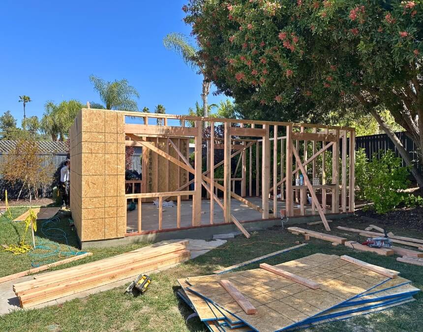 Cost to Build a Mother-in-Law Suite - attached ADU under construction