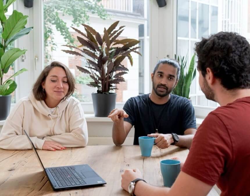 Role of Expert Consultation photo showing homeowners consulting with an ADU design–build expert.