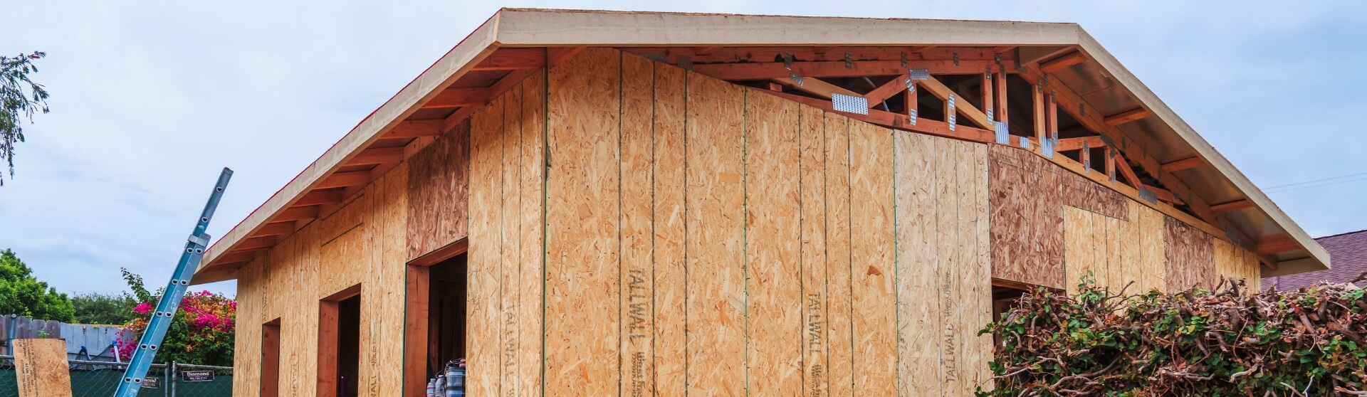 Importance of an ADU feasibility study in California and San Diego – new detached ADU framed with plywood exterior.