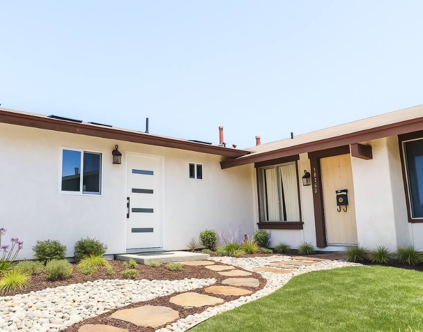 Finished ADU with landscaped entryway in San Diego – When Does Building an ADU Make Financial Sense