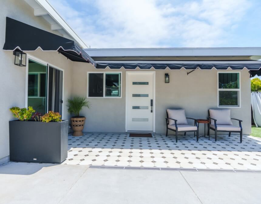 Front porch of a San Diego ADU built by Better Place Design & Build in one of our service areas.