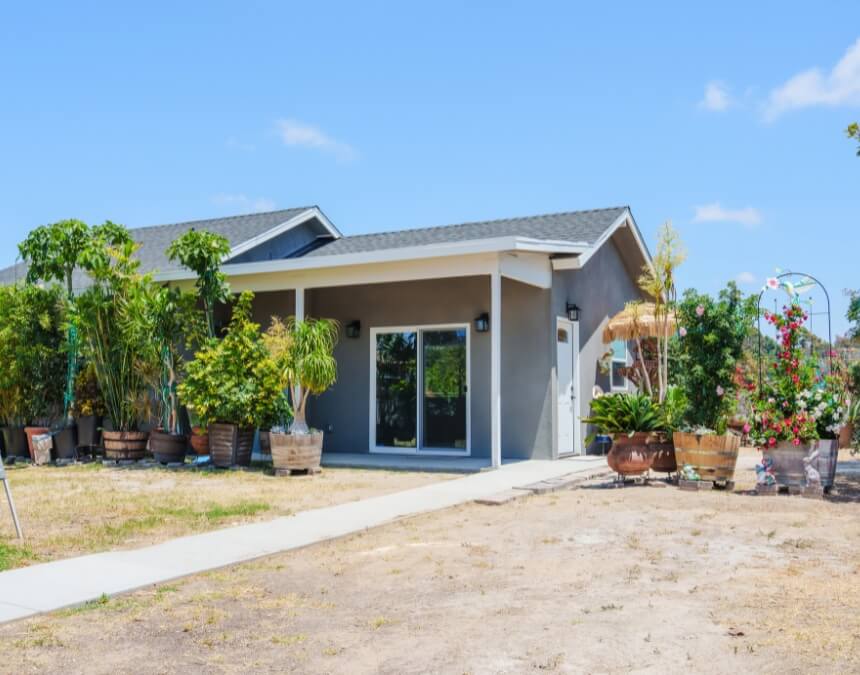 “Do I Need a Survey for an ADU” finished detached ADU on a residential lot, illustrating a typical backyard build scenario.