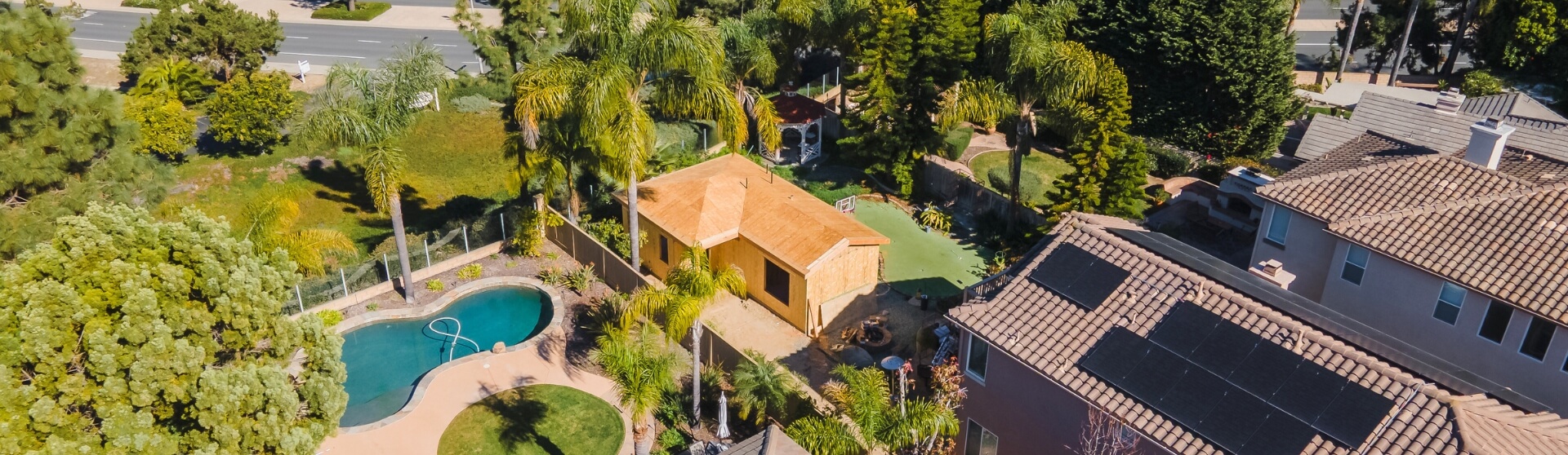 What Is ADU Project Management – aerial view of backyard ADU construction showing overall project scope and layout