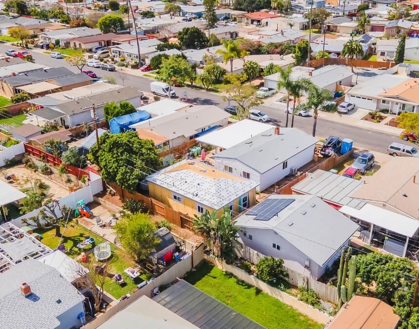 Why local experience matters in San Diego ADU construction with aerial view of detached ADU in urban neighborhood