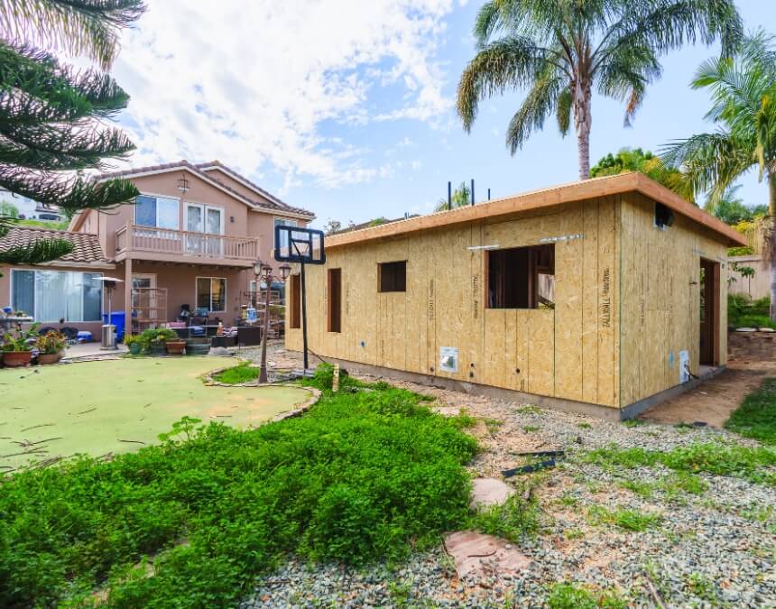 Are ADUs under 750 square feet cheaper - small detached ADU construction project in San Diego benefiting from California fee exemptions