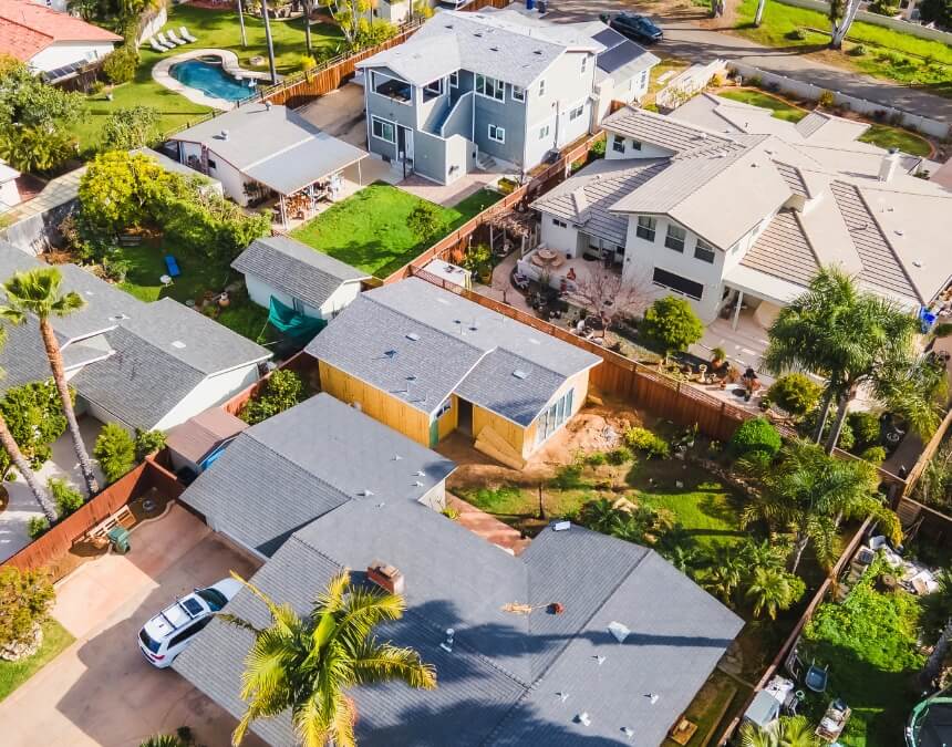 What San Diego Homeowners Need to Know aerial view of a completed San Diego ADU project on a residential property